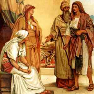 Yakub bersama Laban dan kedua puterinya.
