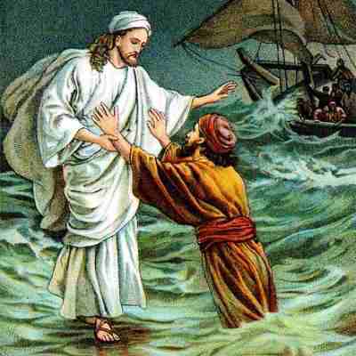 Yesus menolong Petrus